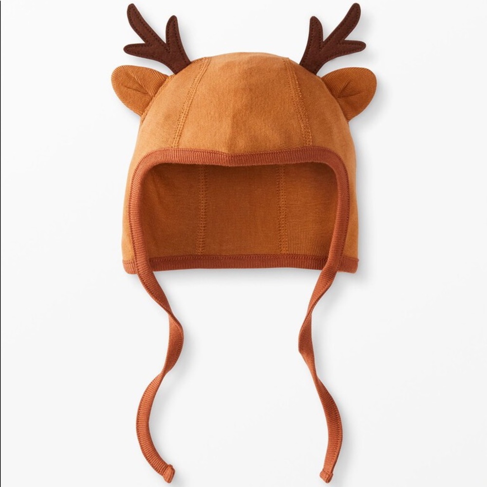 NWT Hanna Andersson baby reindeer pilot cap hat, size small